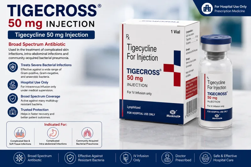 Tigecross 50mg Injection: Uses, Benefits, Dosage, Side Effects & Complete Guide